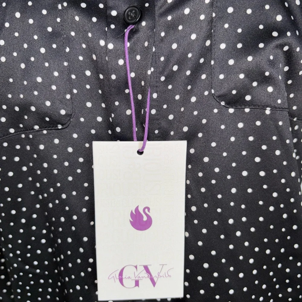 Gloria Vanderbilt Black and White Polka Dot women’s Shirt. - Picture 5 of 16